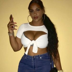 White now crop top send in offer.